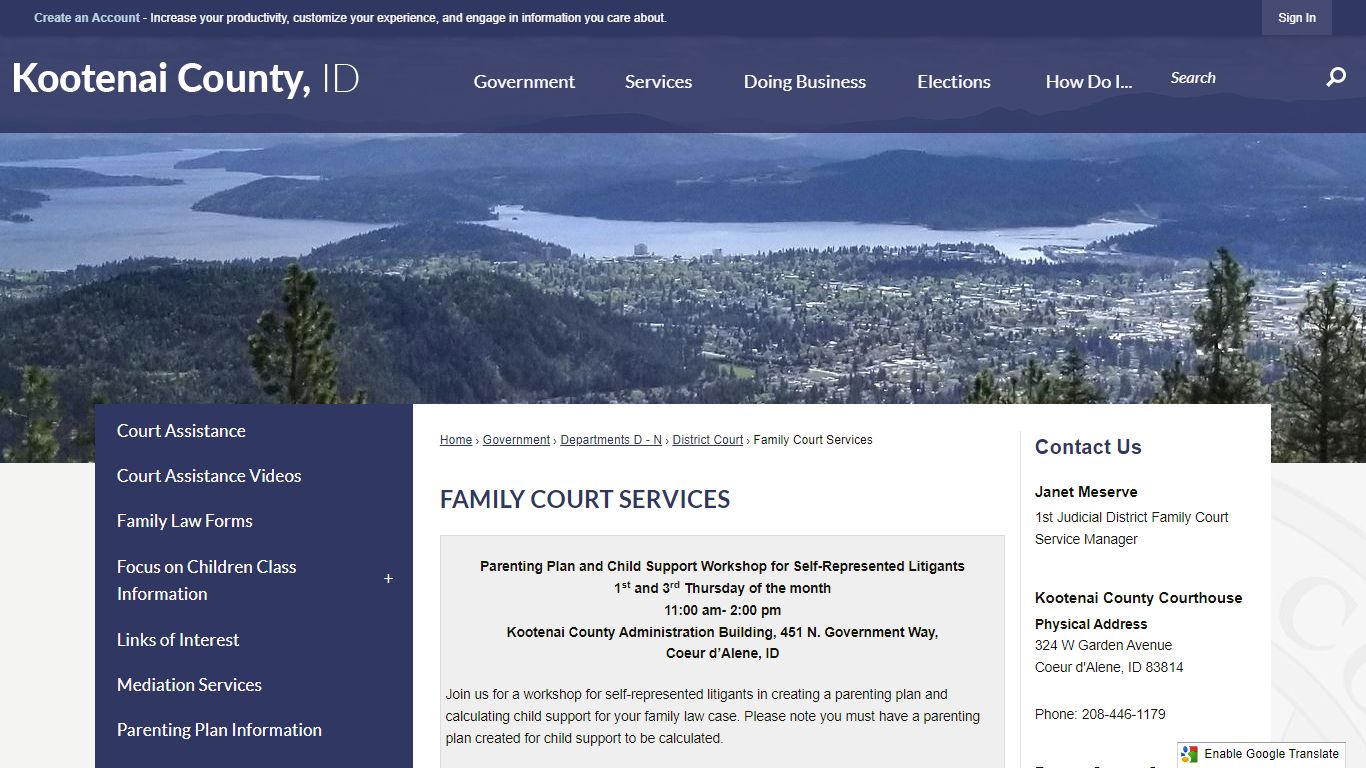 Family Court Services | Kootenai County, ID